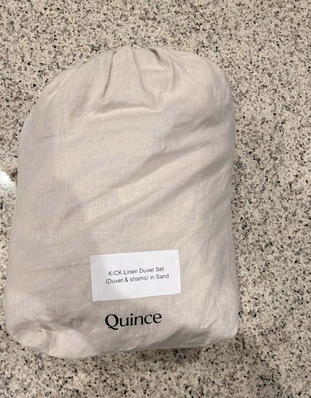 Quince European Linen Duvet Set King/Cal King in Sand